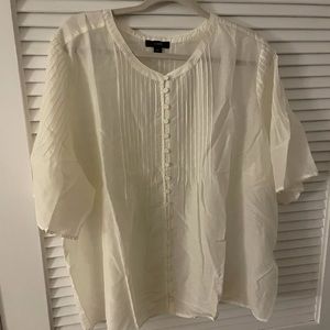 J. Crew NWT Silk cotton voile pintuck top